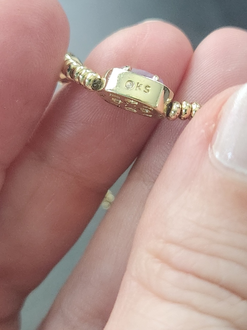 Kendra Scott Emilie stretch bracelet, gold, amethyst, preloved - Picture 7 of 7